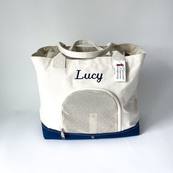 BNWT Parrot Canvas Dog Tote- Embroidered with Lucy - Picture 2 of 5